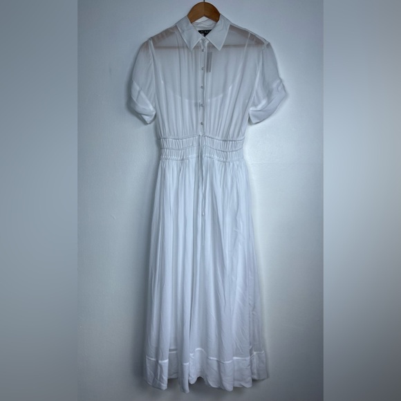 NWT J.Crew Size 6 White Elena shirtdress In Chiffon - Picture 9 of 16